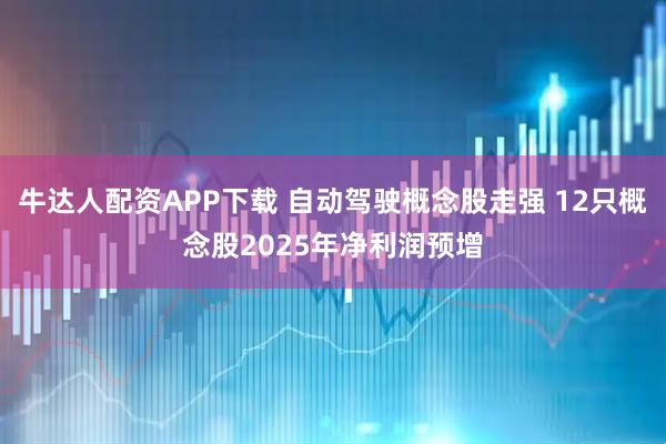 牛达人配资APP下载 自动驾驶概念股走强 12只概念股2025年净利润预增